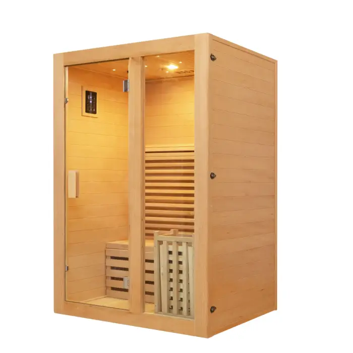 1 Person Canadian Solid Wood Indoor Traditional Steam Sauna Room with Electric Stove — image 4