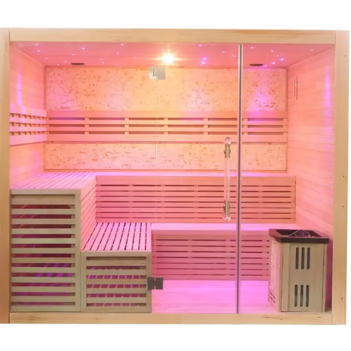 Cheapest Hemlock Red Cedar Wood Traditional Steam Sauna Room With Wholesale Price — image 4