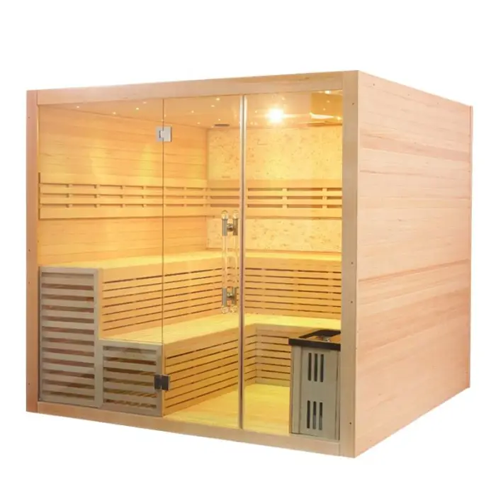 Cheapest Hemlock Red Cedar Wood Traditional Steam Sauna Room With Wholesale Price — image 7