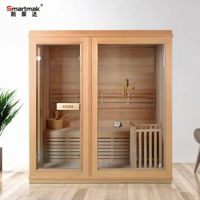 OEM Solid Wood Hemlock Home Traditional Steam 3 People Sauna Room — image 5
