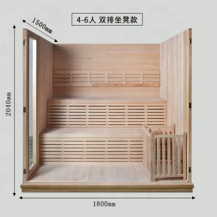Good Quality Dry Sauna Traditional Wood Steam Sauna Room — image 5