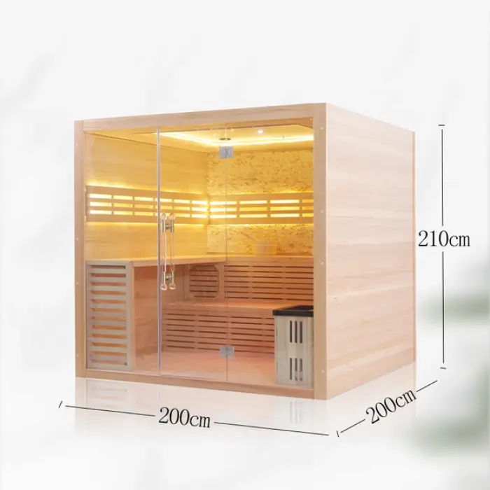 Cheapest Optional Size Wood Indoor Steam Sauna Home Sauna with 6kw Sauna Stove — image 8