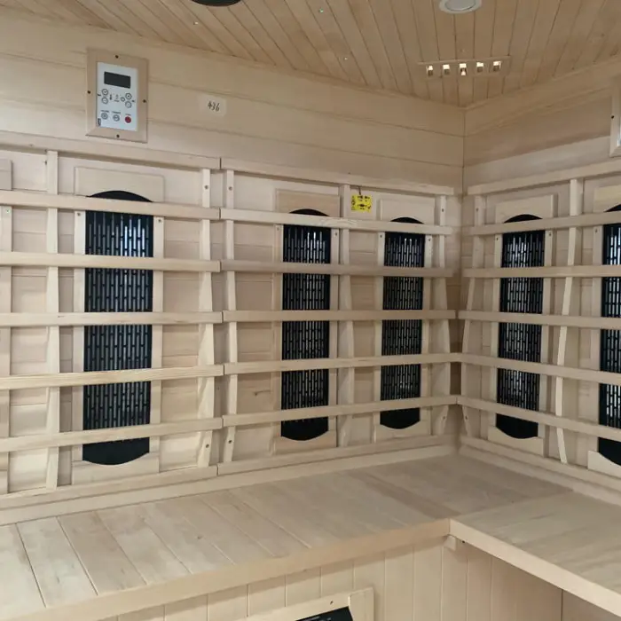 Luxury Corner Design Indoor Wooden Traditional Finland Steam Sauna Room for 5-6 People — image 6