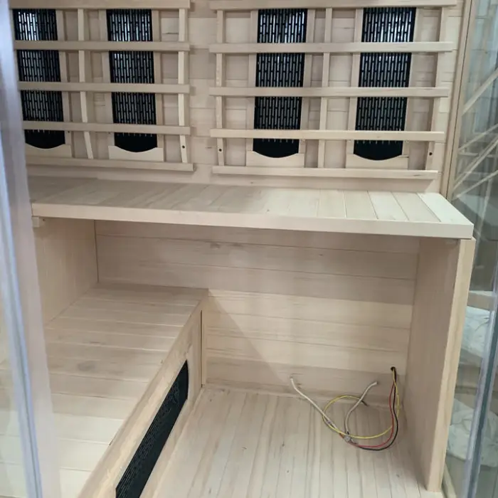 Luxury Corner Design Indoor Wooden Traditional Finland Steam Sauna Room for 5-6 People — image 7