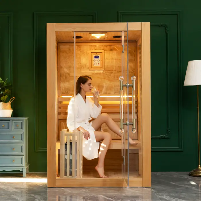 Outdoor/Indoor Traditional Stove Hot Rocks Finnish Steam Sauna Room — image 7