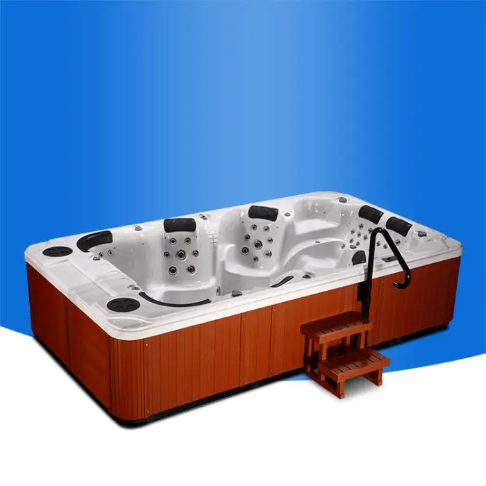 Factory US Acrylic Balboa Control 8 Person Swimming Pool Outdoor Rectangle Spa Hot Tubs — image 4