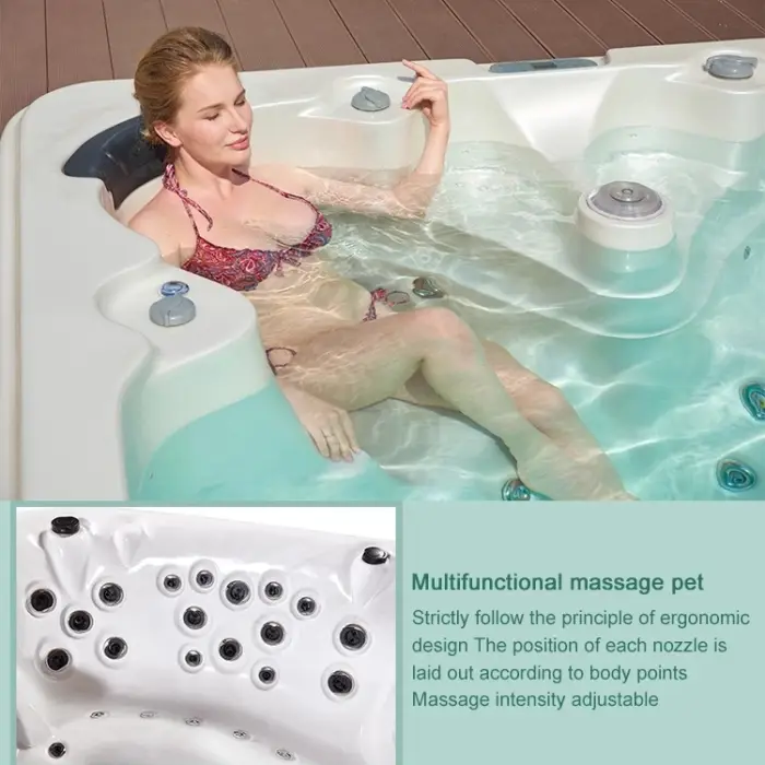 Modern Outdoor air Water Jets Acrylic Massage Spa 6 8 10 Person Hot Tubs — image 6