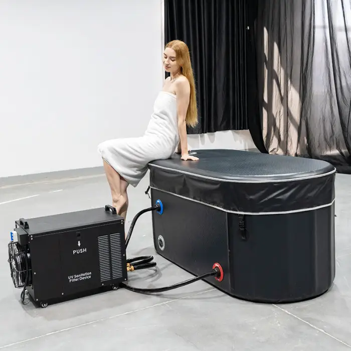 Smartmak Cold Plunge Recovery Ice Barrel Cold Plunge Therapy Tub Inflatable Cold Plunge with Chiller — image 3