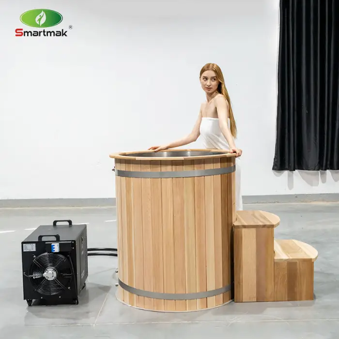 Smartmak Manufacturer Single Cold Ice Plunge Wood Ice Plunge Tub — image 3