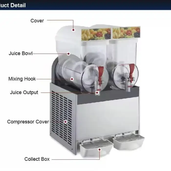 Factory Price Commercial Beverage Smoothie Machine 2 Tanks Slushy Maker Machine Frozen Drink Ice Slush Machine — image 5