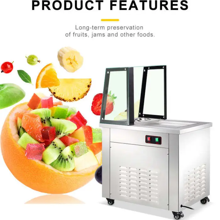 Commercial Thailand Single Flat Pan Roll Fry Ice Cream Stainless Steel Fried Ice Cream Roll Machine — image 5