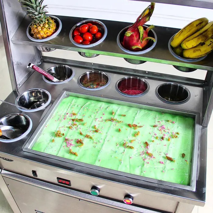 Commercial Thailand Single Flat Pan Roll Fry Ice Cream Stainless Steel Fried Ice Cream Roll Machine — image 6