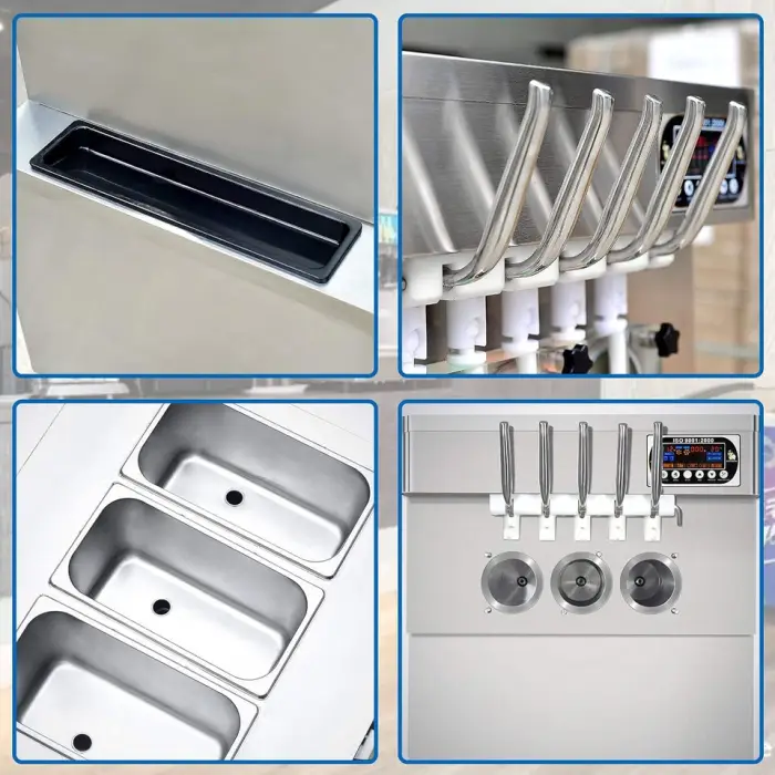Commercial Table Top Vertical 5 Flavors Soft Ice Cream Machine Fastfood Restaurant Soft Ice Cream Machine — image 5