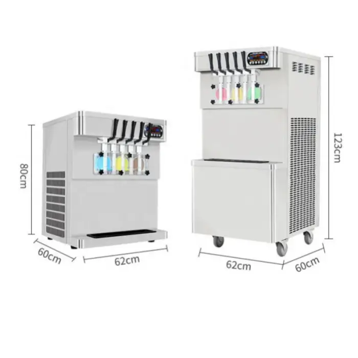 Commercial Table Top Vertical 5 Flavors Soft Ice Cream Machine Fastfood Restaurant Soft Ice Cream Machine — image 7