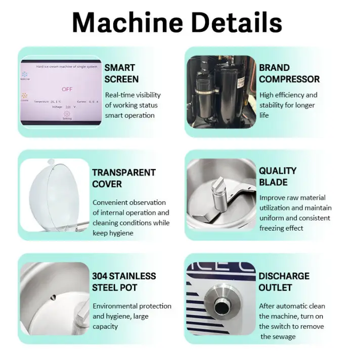 Commercial Automatic Batch Freezer Stainless Steel Italian Gelato Hard Serve Ice Cream Making Machine — image 6