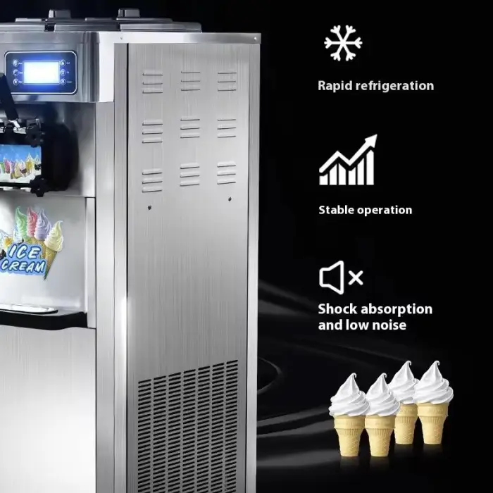 Factory Price High Quality Commercial Ice Cream Making Machine Vertical Three Flavor Soft Ice Cream Maker Machine — image 5