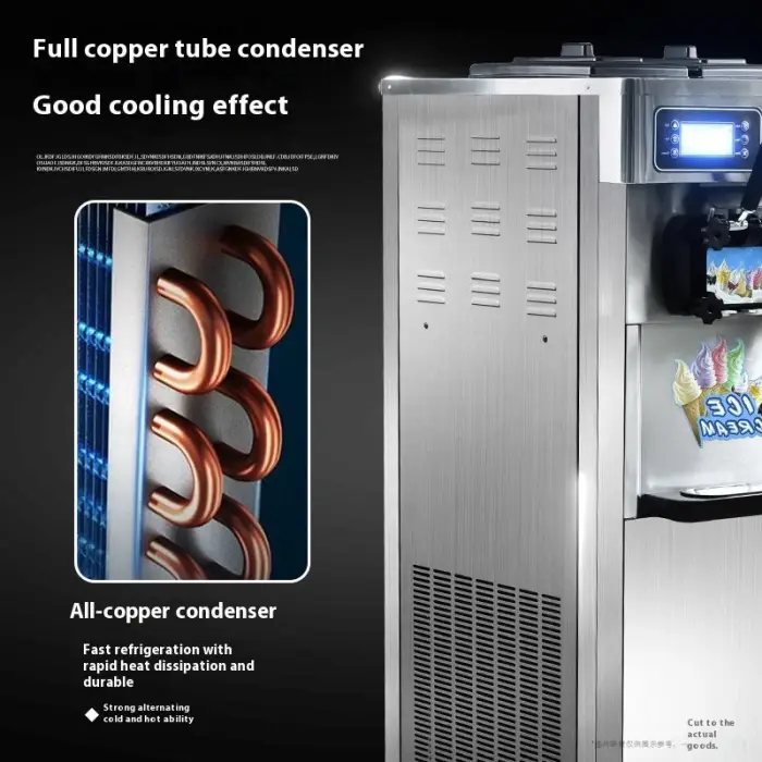 Factory Price High Quality Commercial Ice Cream Making Machine Vertical Three Flavor Soft Ice Cream Maker Machine — image 6