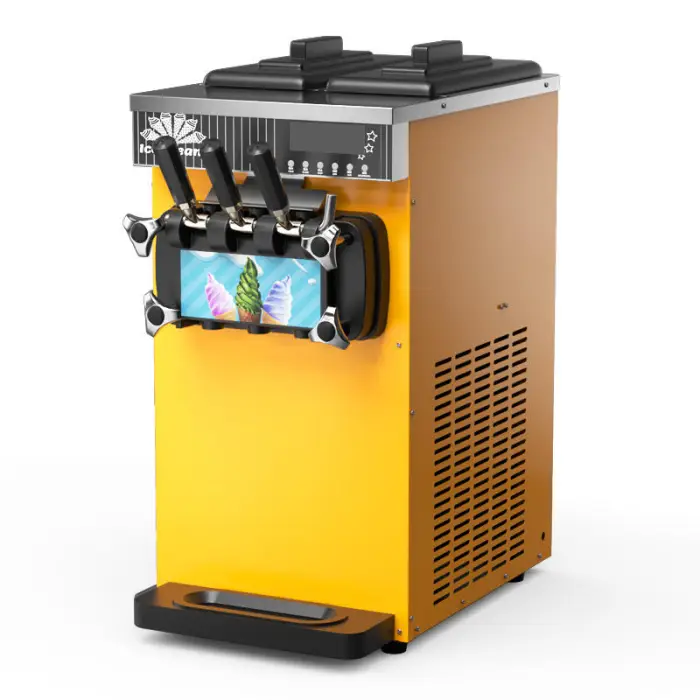 Commercial 3 Flavor High Efficiency Triple Head Soft Ice Cream Machine - Smart Tabletop Gelato Maker with LED Display & Lightbox — image 6
