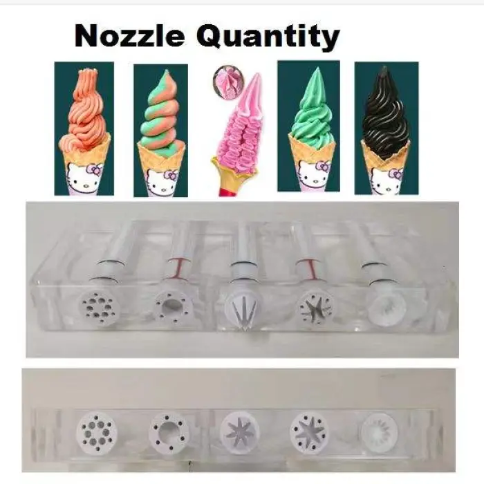 Desktop 5 Flavors Soft Ice Cream Machine Self Cleaning Ice Creme Machine Commercial Soft Serve Italian Ice Cream Maker — image 7