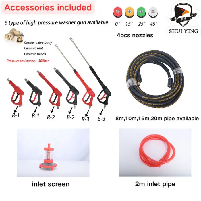 2200W 220V New Stainless Steel High Pressure Car Washer for Car Wash Kitchen Floor & Construction Exterior Wall Cleaning — image 2