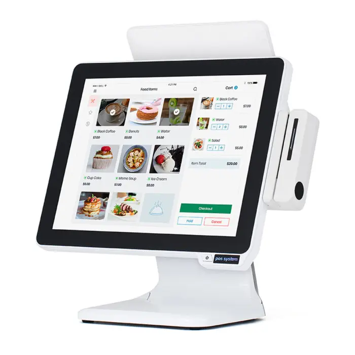 Matsuda POS White 15" True Flat Capacitive Touch Screen All-in-One Windows/Android Aluminum Alloy POS System for Cash Register — image 3