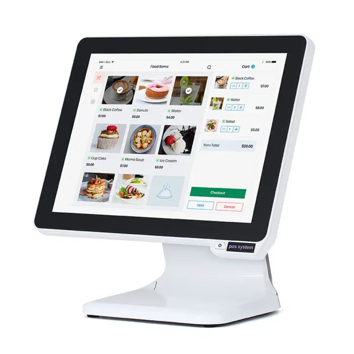 Matsuda POS White 15" True Flat Capacitive Touch Screen All-in-One Windows/Android Aluminum Alloy POS System for Cash Register — image 5