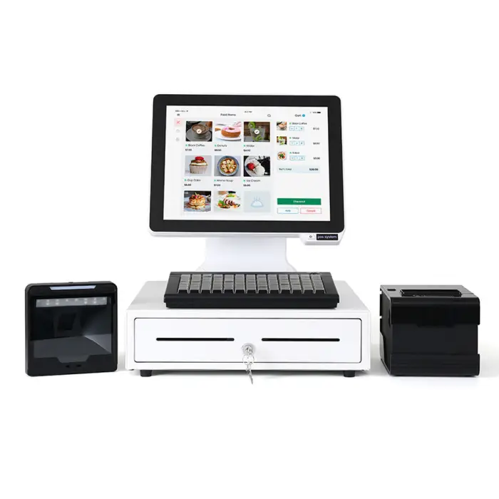 Matsuda POS White 15" True Flat Capacitive Touch Screen All-in-One Windows/Android Aluminum Alloy POS System for Cash Register — image 7