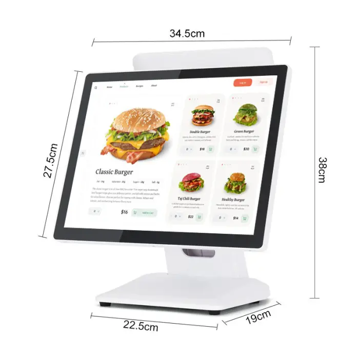 Factory Supply OEM ODM MATSUDAPOS ST8800 White Ultra Slim Folding POS Machine Intel I5-1235U Windows 10/11 15inch Dual Screen — image 4