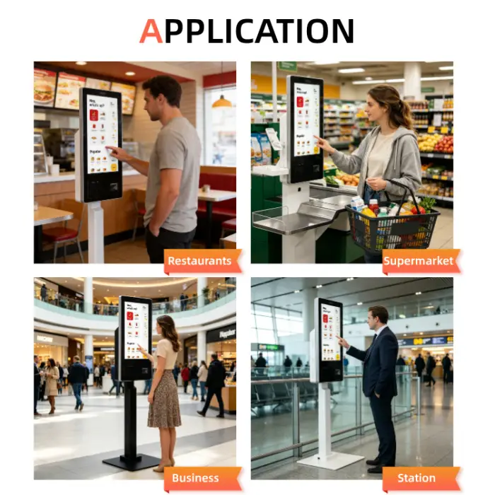 Windows Android/Linux Self Order POS Solution 21.5 Inch Capacitive Touch Screen Wall Mounted SDK Restaurants Payment Kiosks — image 7