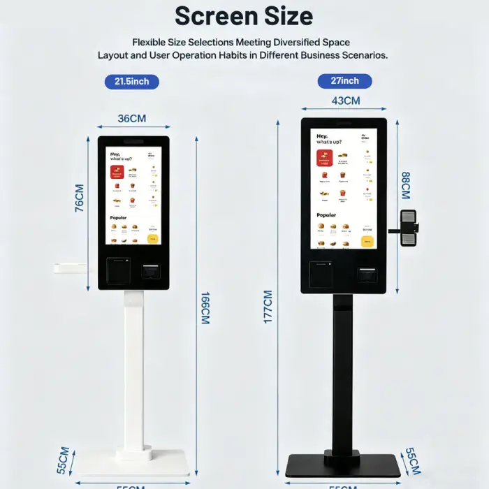 Self Service POS Kiosk Terminal Windows Android Dual System Capacitive Touch Panel SDK 21.5/27inch LED Screen for Diverse — image 5