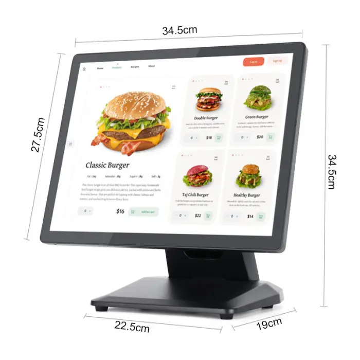 Metal All in One Touch Screen Cashier Machine ST8800 15inch Ultra Slim Display Fanless Design Point of Sale Machine with VFD — image 5