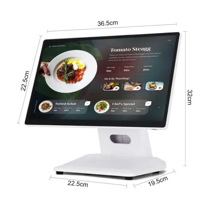 Fanless Ultra Slim Folding WIFI 6 Full HD 15.6inch White Modular Design Touchscreen F&B Fingerprint Windows All-in-One POS — image 3