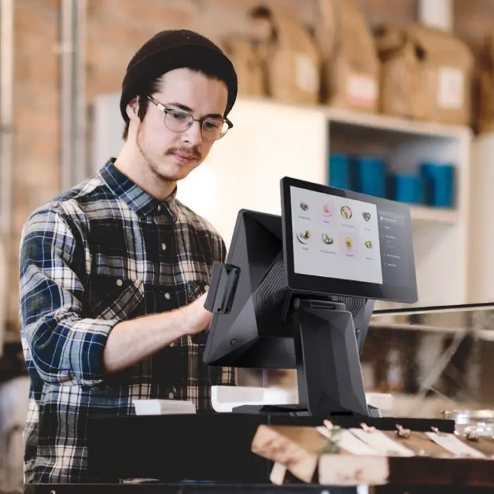Folding All in One Pos with Card Reader Order Metal Housing windows 11 Dual Screen Restaurant Pos System for Retail Store — image 7