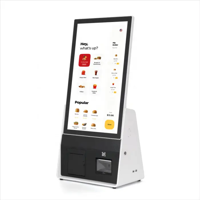 21.5inch 23.8inch Touch Screen SDK Enabled Self-order Self-checkout Visitor Check-in Kiosk for Sale — image 3