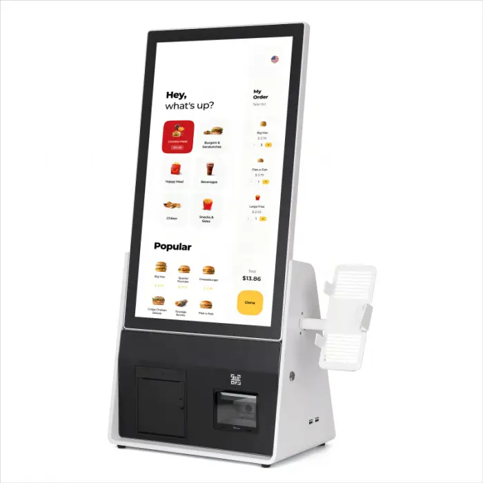 21.5inch 23.8inch Touch Screen SDK Enabled Self-order Self-checkout Visitor Check-in Kiosk for Sale — image 4