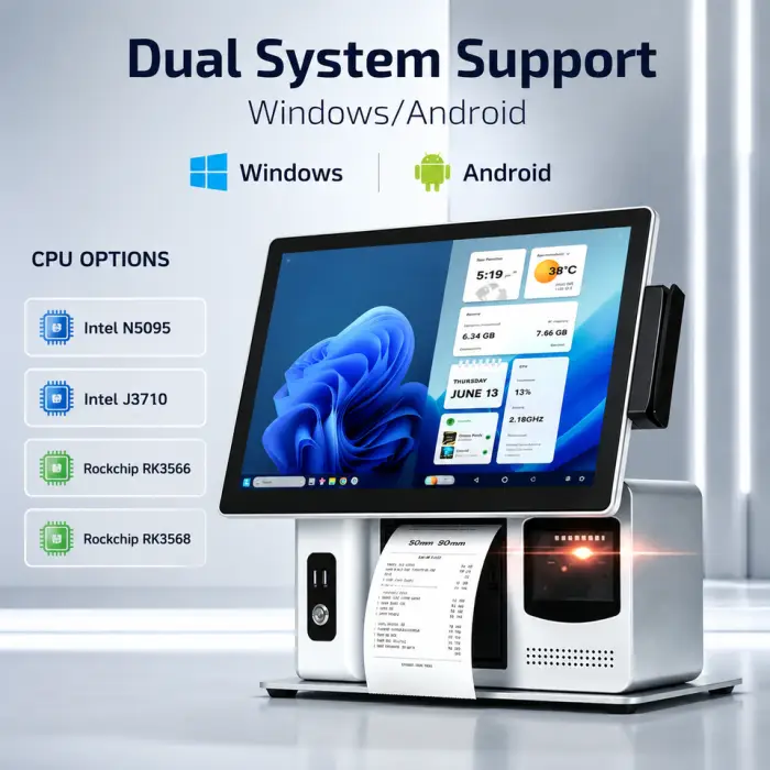 Intelligent Aluminum Alloy Body Retail Pos Hardware Touchscreen Pos System for Catering Service Oem with 3-year Warranty — image 6
