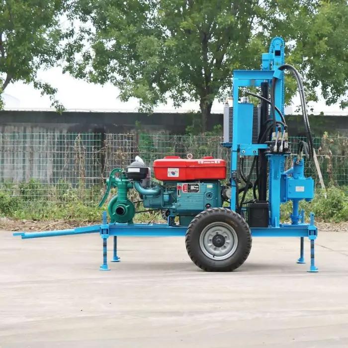 Wheeled Diesel Hydraulic Water Well Drilling Rig for 120m Deep Civil and Industrial Ground Source Heat Pump Borehole Drill Rig — image 3