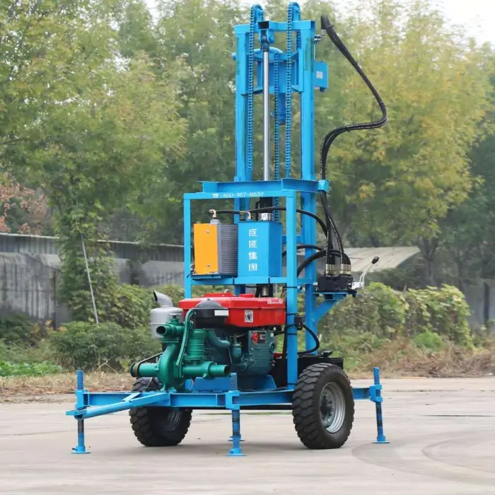 Wheeled Diesel Hydraulic Water Well Drilling Rig for 120m Deep Civil and Industrial Ground Source Heat Pump Borehole Drill Rig — image 4