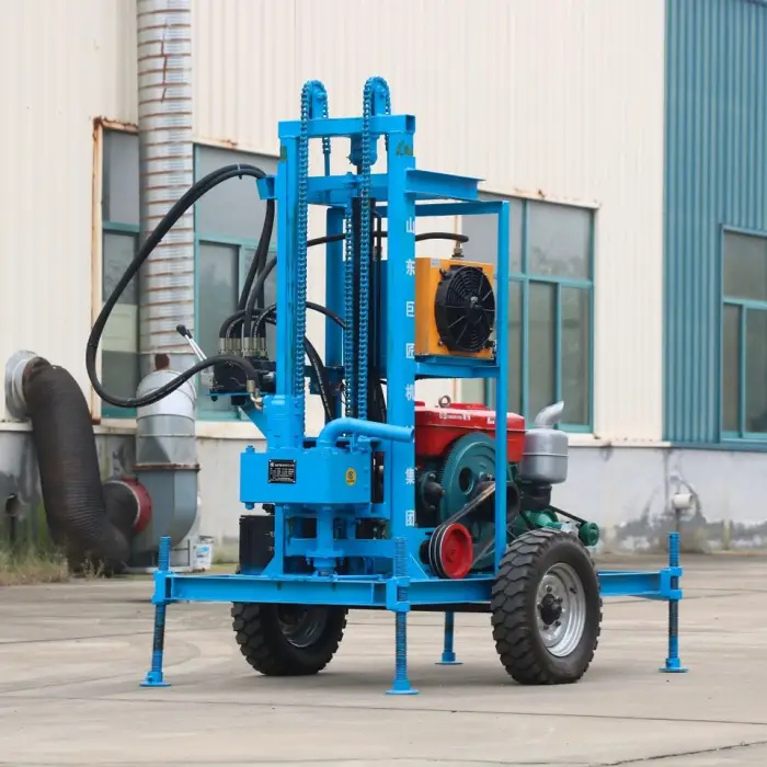 Wheeled Diesel Hydraulic Water Well Drilling Rig for 120m Deep Civil and Industrial Ground Source Heat Pump Borehole Drill Rig — image 5