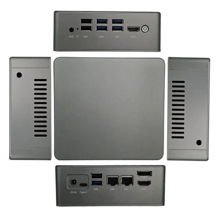 EVUC Intel Core I5 12th Gen 8-Core Barebone Mini PC Business Use DDR4 2xPCIe4.0 2LAN New 1TB SSD+HDD US Plug — image 7