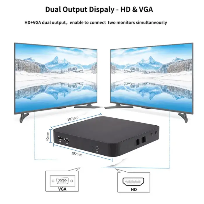 Intel I3 I5 I7 Processor Mini Pcs I5 4210U VGA HD-MI Dual Display 4*USB2.0 2*USB3.0 Win10 Lin-ux OS Mini PC for Home — image 6