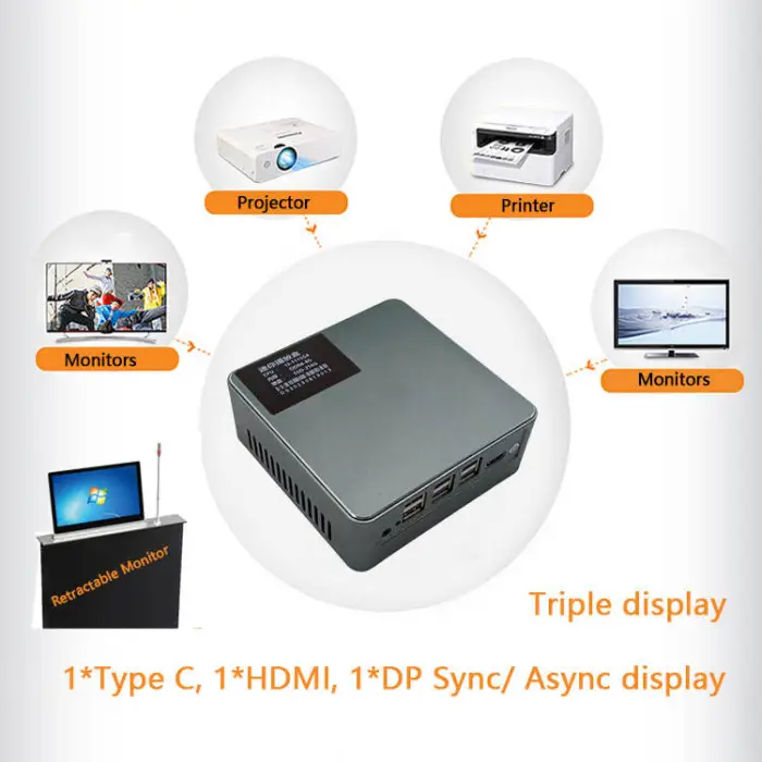 I5 11th Gen Mini Office Computer Intel Tiger Lake DDR4 M.2 Dual LAN 8USB NUC Mini PC with Fan Cooling — image 3