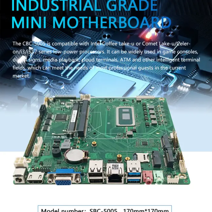 Industrial Mini PC MainBoard Intel Core I5 8365U I5 10210U Dual Ddr4 Max 64GB 2*usb3.0 2*usb2.0 Mini ITX Motherboard with LVDS — image 5