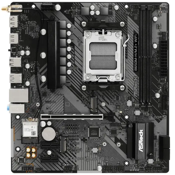 B650M-H/M.2+ WiFi Motherboard Dual Band Supports Socket AM5 2 X DDR5 DIMMs 4 SATA3 Max 128G PCIe 4.0 — image 2