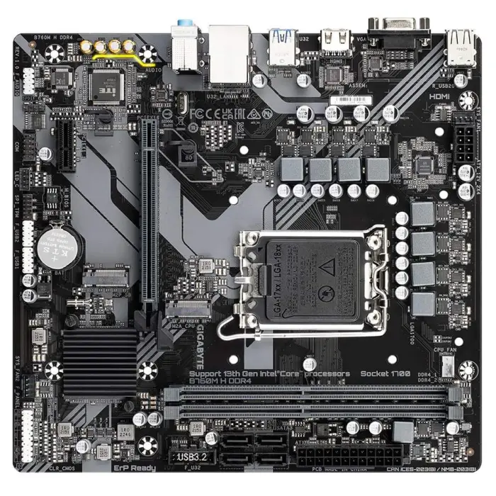 B760M H DDR4 Intel LGA 1700 M-ATX Motherboard 2*PCIe 4.0 X4 M.2 Connectors for 14th/ 13th /12th Processors — image 6
