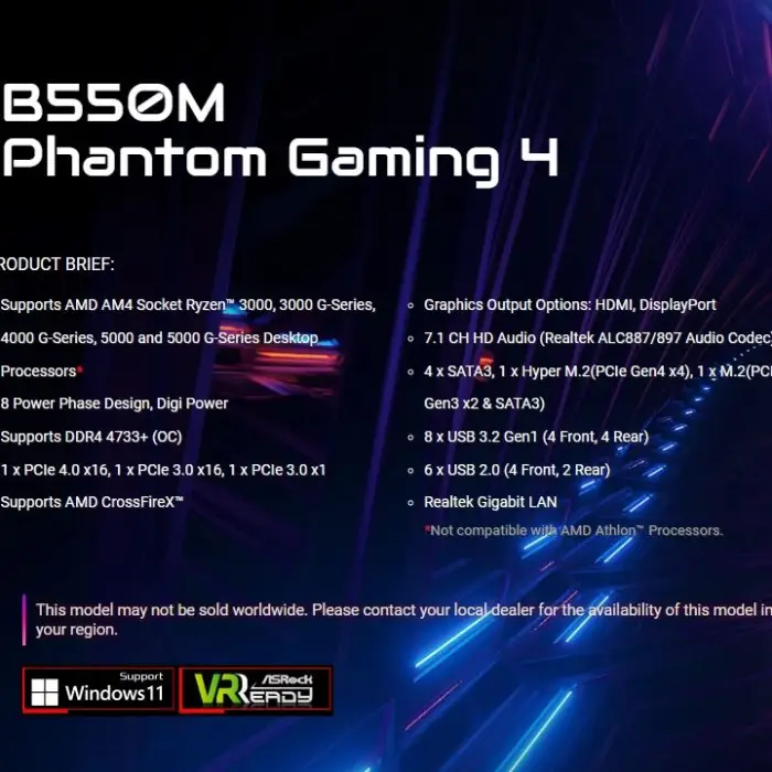 ASRock B550 PHANTOM GAMING 4 Supports AMD AM4 Socket — image 5