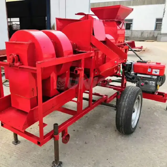 Multifunctional Agriculture Maize Corn Rice Wheat Sorghum Soybean Willet Rapeseed Thresher Sheller Dehuller Process Peel Machine — image 3