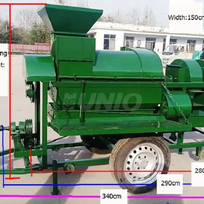Multifunctional Agriculture Maize Corn Rice Wheat Sorghum Soybean Willet Rapeseed Thresher Sheller Dehuller Process Peel Machine — image 6