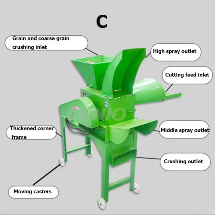 Farm Use Cattle Sheep Feeding Chaff Cutter Machines Dry Grass Crusher Cutting Hay Stalk Animal Feed — image 4