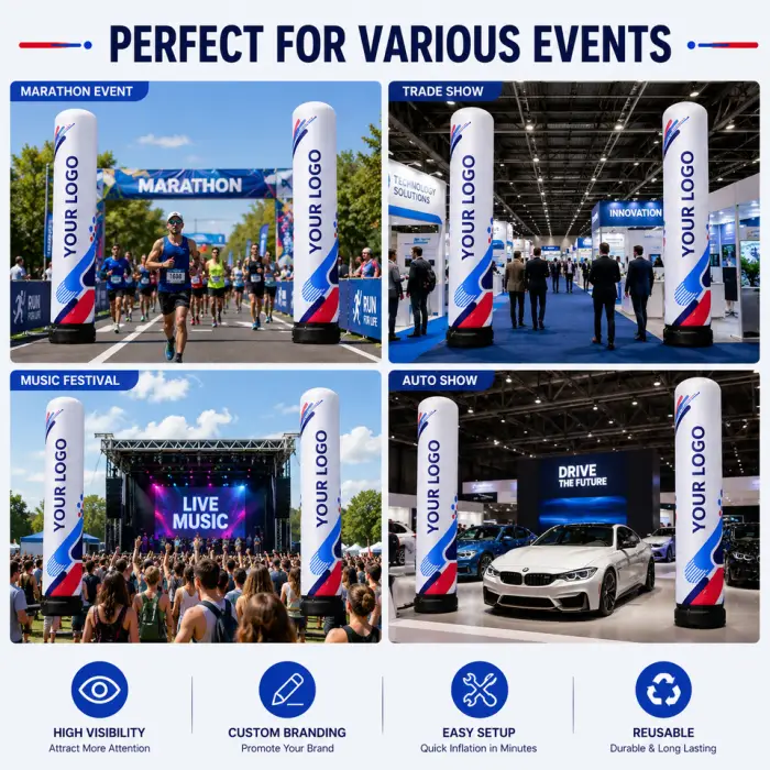 CATC Professional Marathon Inflatable Pillar | Custom Logo Column | Airtight Sports Event Landmark for Running & Cycling Races — image 7